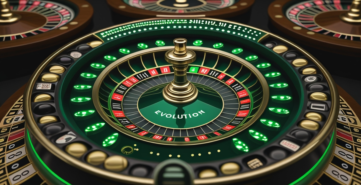 Lightning Roulette Evolution tại DEBET — tia sét đánh vào bánh xe roulette, số Lightning sáng lên với hệ số 500x